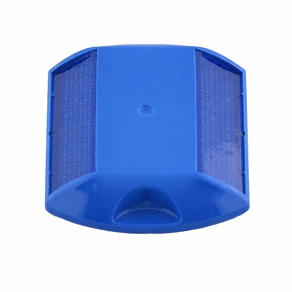 C80 raised pavement marker road stud in blue without lettering on white background