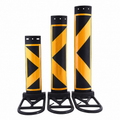 Three delineator blade sizes with black and yellow reflective markings on white background