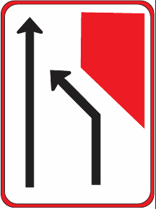 GS102 Lane Merge Left Guidance Sign