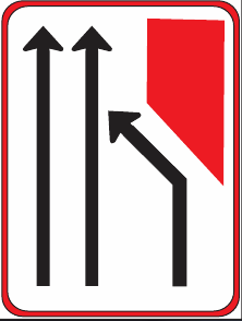 GS104 Added Lane Left Guidance Sign
