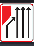 GS105 Added Lanes Right Guidance Sign