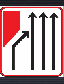GS105 Added Lanes Right Guidance Sign