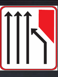 GS106 Added Lanes Left Guidance Sign