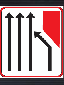 GS106 Added Lanes Left Guidance Sign