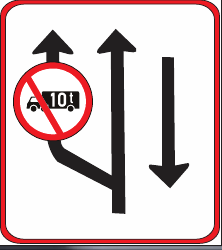 GS312 Traffic Lane Regulatory Guidance Sign