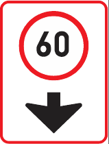 GS603 Speed Restriction Guidance Sign