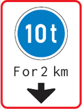 GS605 Mass Restriction Guidance Sign – For 2 km