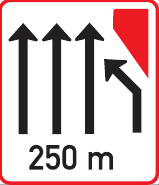GS6106-D Lane Arrangement Guidance Sign – 250 m