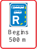 GS613 Public Transport Lane Guidance Sign – Begins 500 m