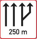 GS6210-D Lane Arrangement Guidance Sign – 250 m