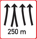 GS6406-D Lane Transition Guidance Sign – 250 m