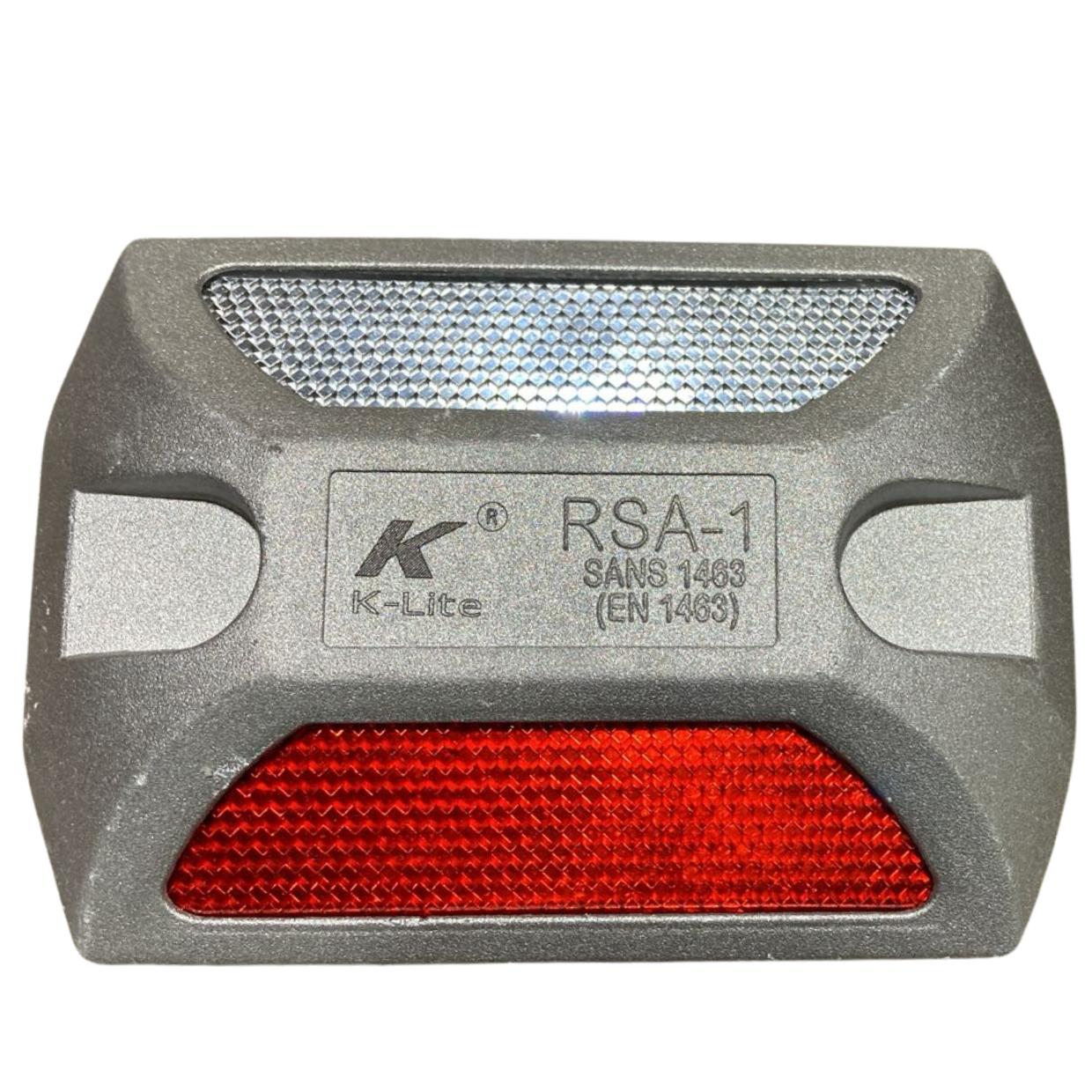 KT304 permanent aluminium road stud with white and red reflector lenses