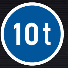R102 Vehicle Exceeding Mass Only Sign
