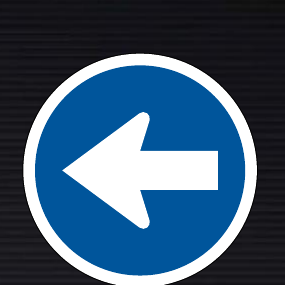 R105 Proceed to the Left Only Sign