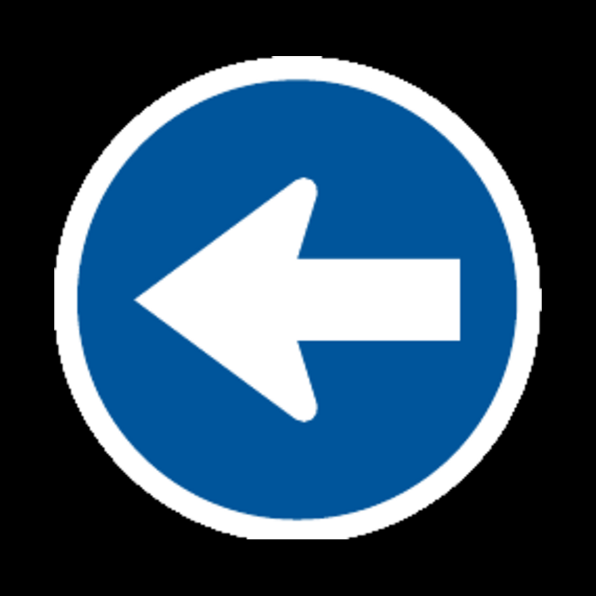 R105 – Proceed to the Left Only Sign