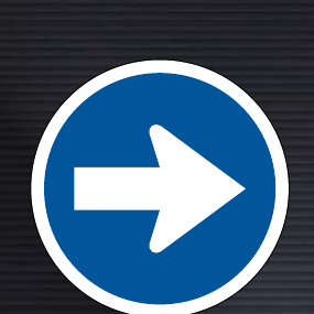 R106 Proceed to the Right Only Sign