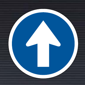 R107 Proceed Straight Only Sign
