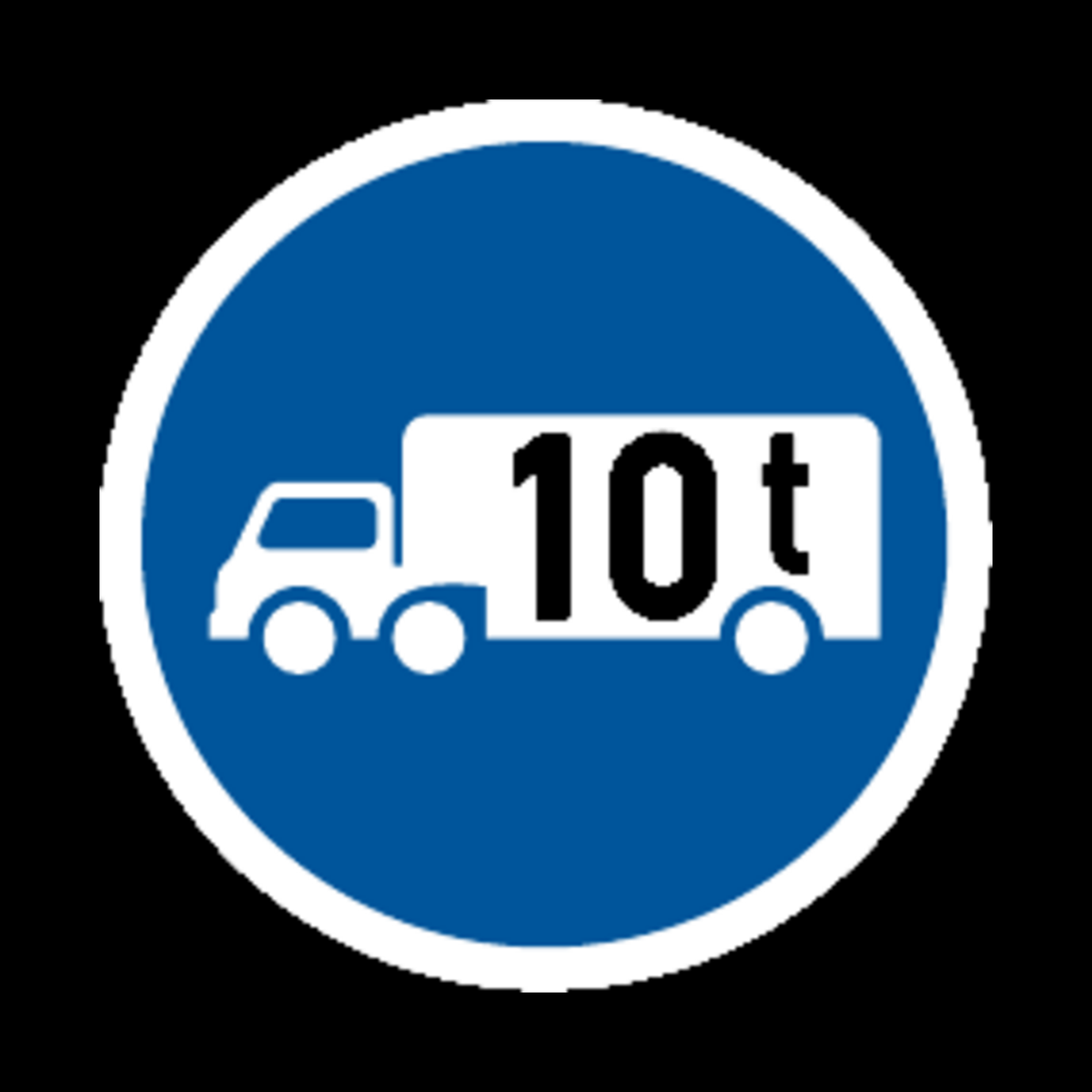 R124 – Goods Vehicle Exceeding 10 Tonnes GVM Only Sign