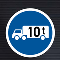 R124 Goods Vehicle Exceeding 10 Tonnes GVM Only Sign