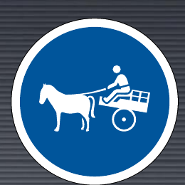 R131 Animal-Drawn Vehicles Only Sign