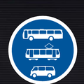 R140 Buses, Trams & Mini-Buses Only Sign
