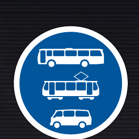 R140 Buses, Trams & Mini-Buses Only Sign
