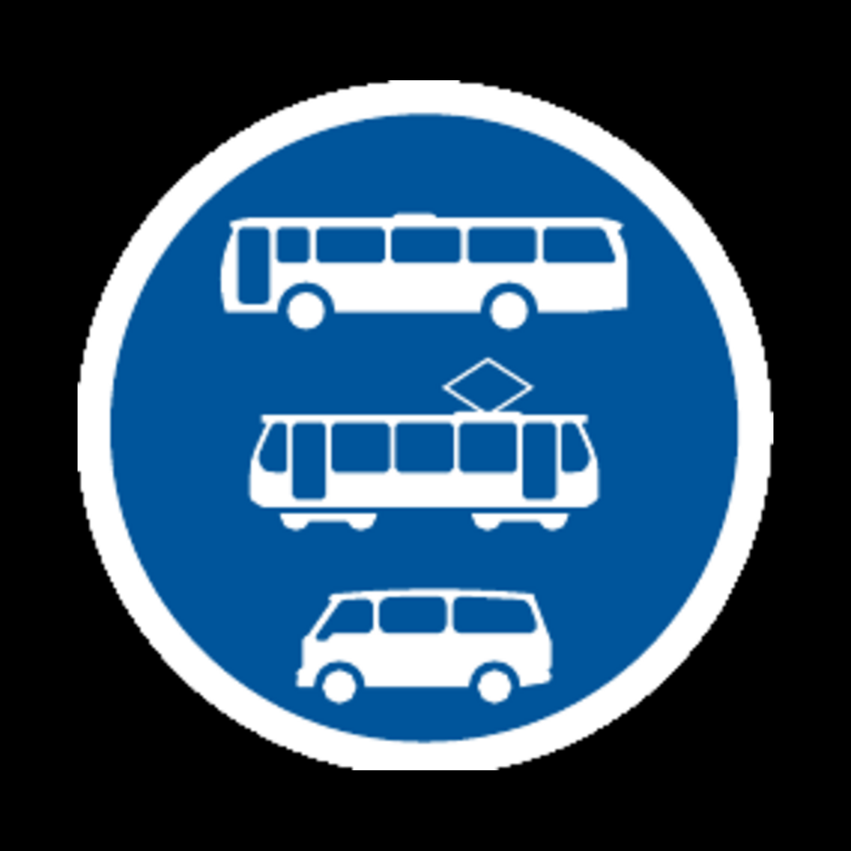 R140 – Buses, Trams & Mini-Buses Only Sign