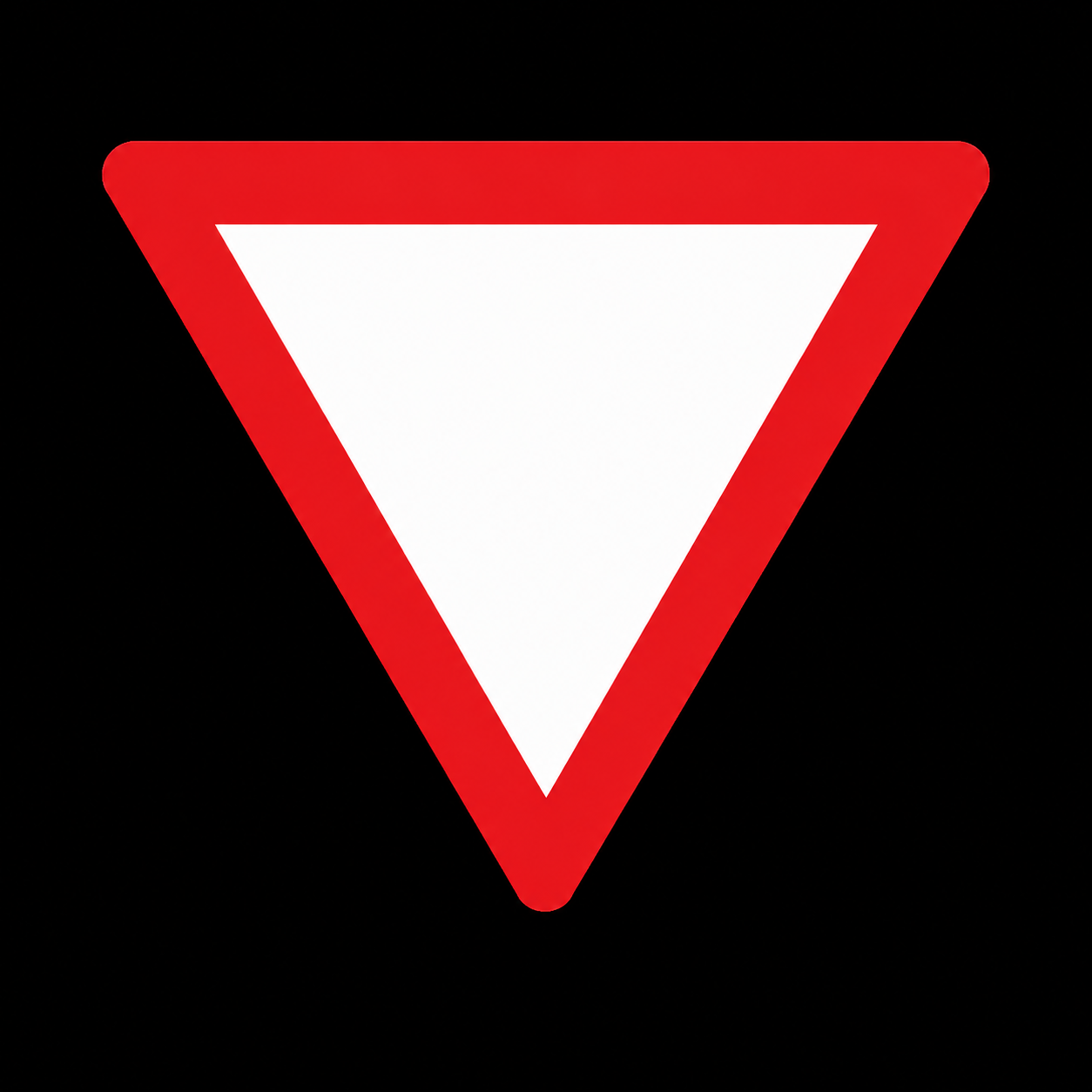 R2 YIELD road sign on black background