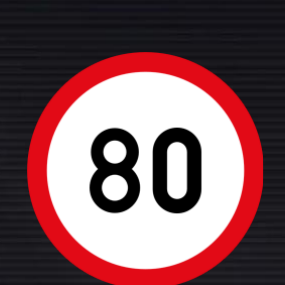R201 Speed Limit Sign – 80 km/h