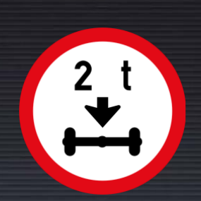 R203 Axle Mass Load Limit Sign