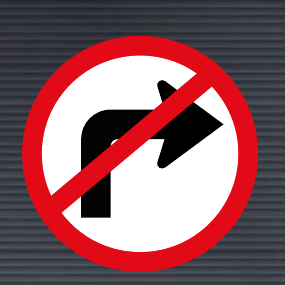 R210 Right Turn Ahead Prohibited Sign