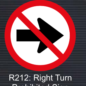 R212 Right Turn Prohibited Sign