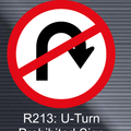 R213 U-Turn Prohibited Sign