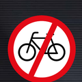 R219 Cyclists Prohibited Sign