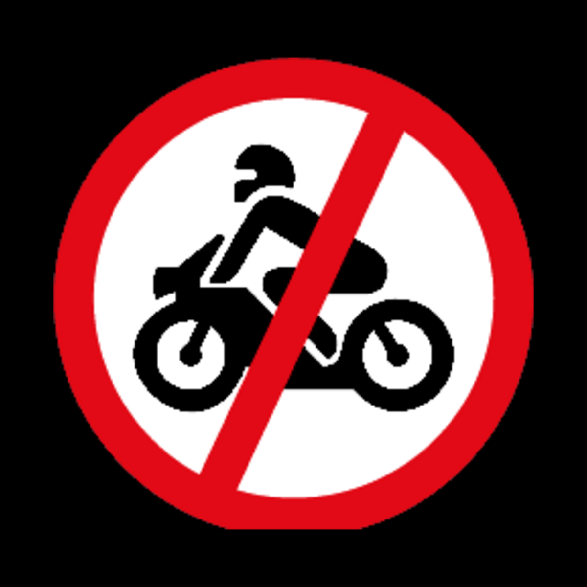 R222 – Motorcycles Prohibited Sign