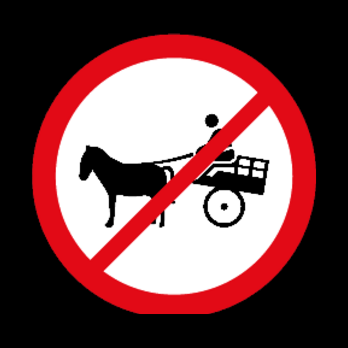 R237 – Animal-Drawn Vehicles Prohibited Sign