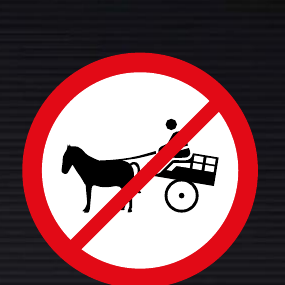 R237 Animal-Drawn Vehicles Prohibited Sign
