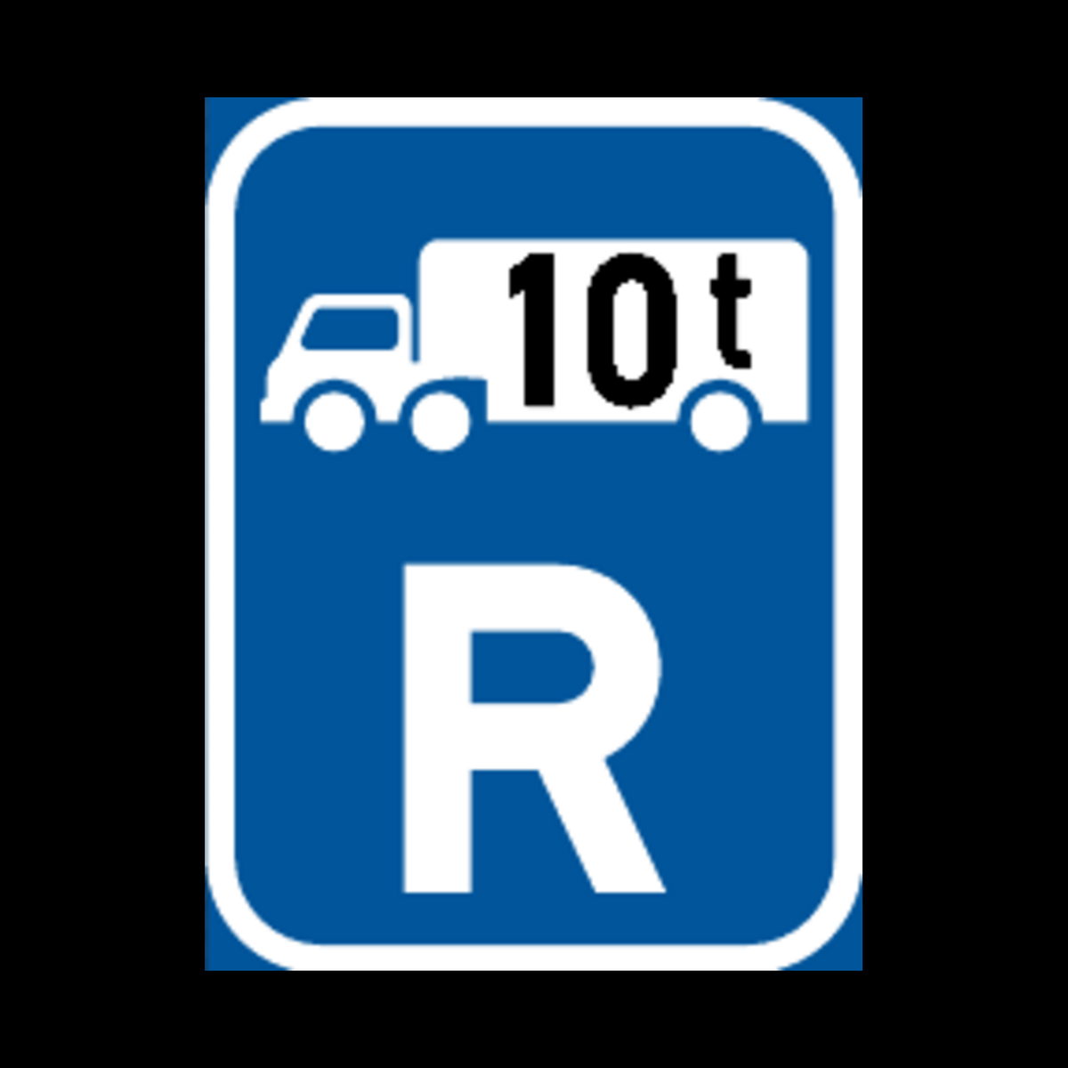 R314 – Reserved for Goods Vehicles Exceeding 10 Tonnes GVM Sign