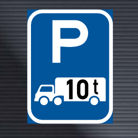 R314-P Goods Vehicle Exceeding Indicated GVM Parking Reservation Sign
