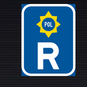 R322 Reserved for Police Vehicles Sign