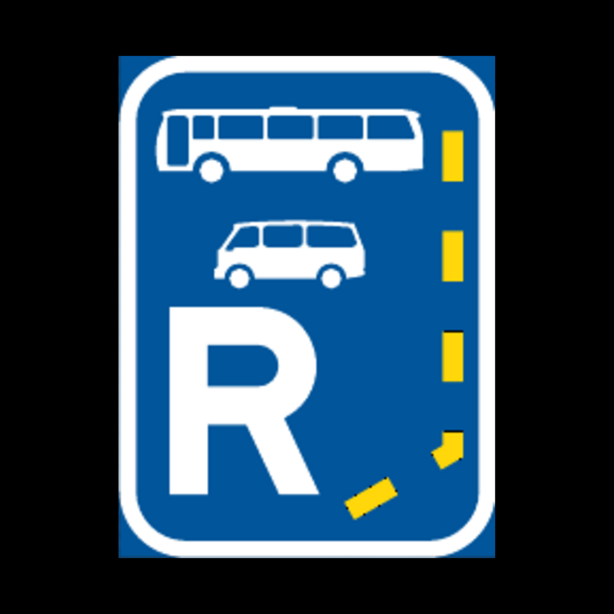 R329 – Start of a Reserved Lane for Buses and Mini-Buses Sign