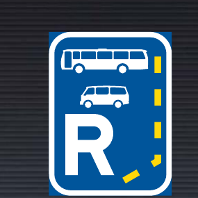 R329 Start of a Reserved Lane for Buses and Mini-Buses Sign