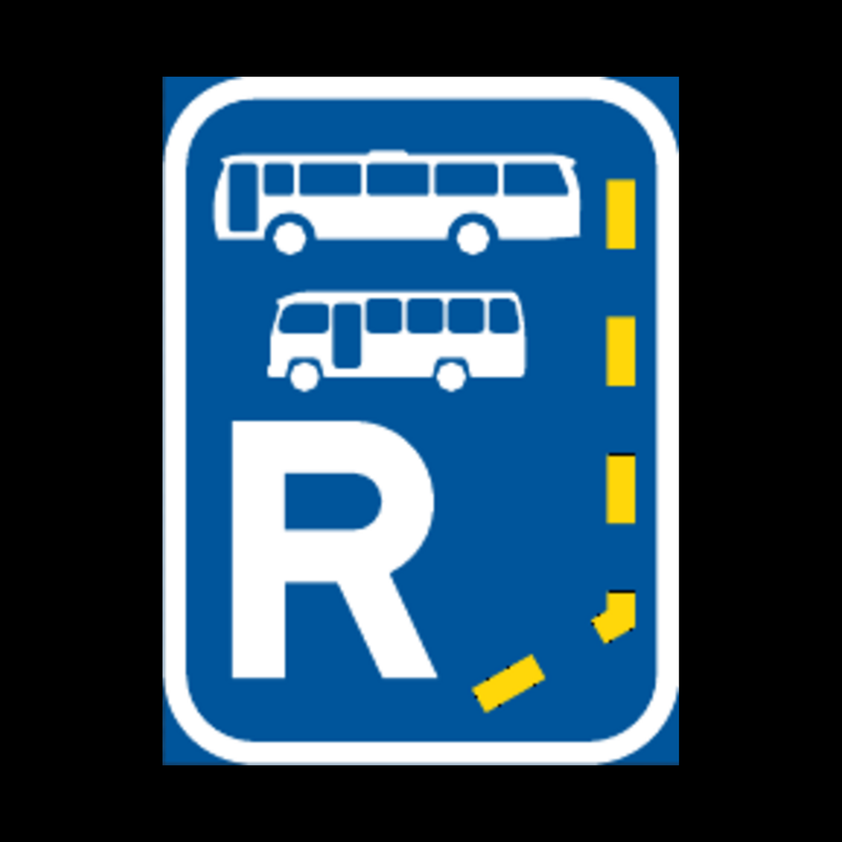 R332 – Start of Reserved Lane for Buses and Midi-Buses Sign
