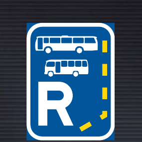 R332 Start of Reserved Lane for Buses and Midi-Buses Sign