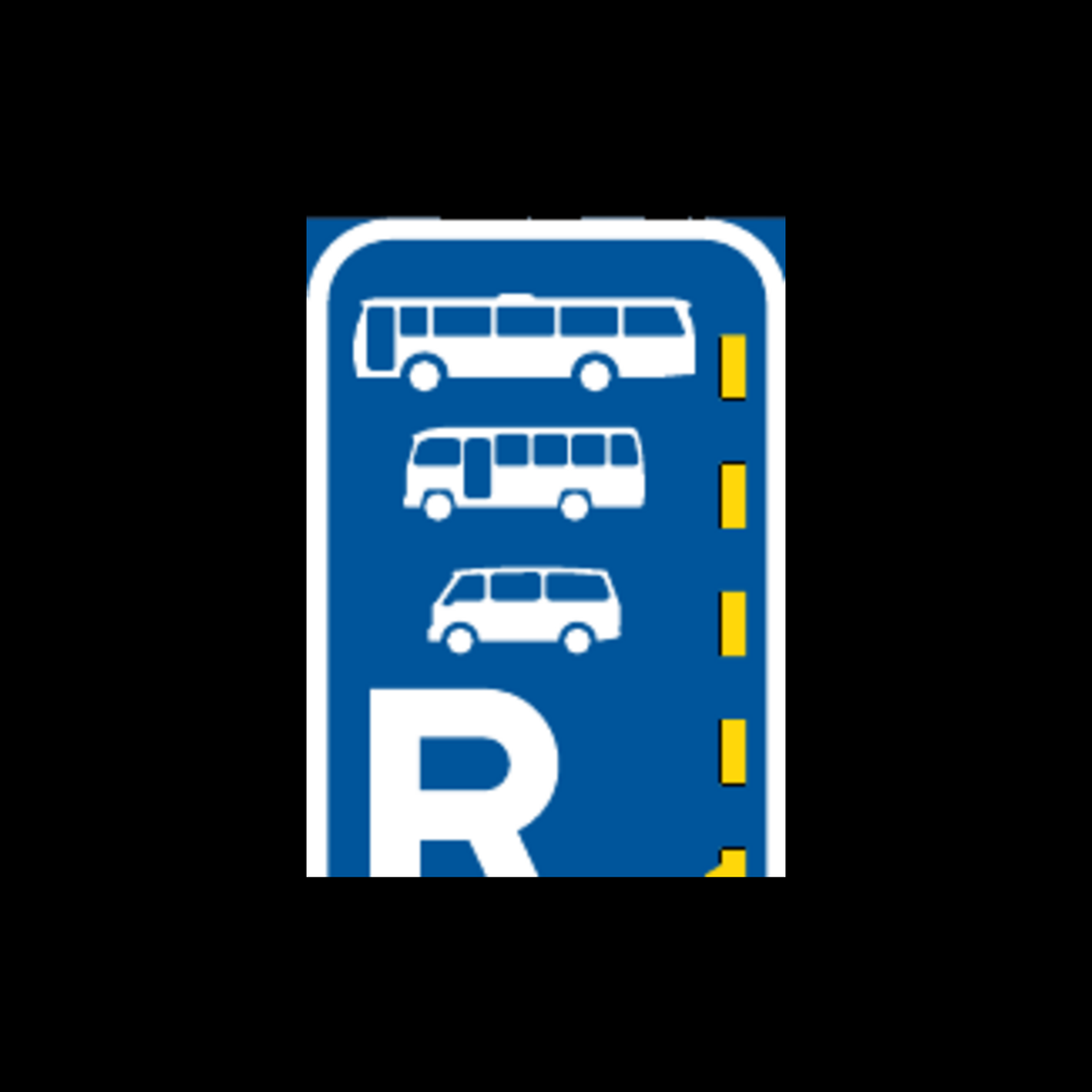 R335 – Start of Reserved Lane for Buses, Midi-Buses and Mini-Buses Sign