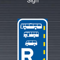 R335 Start of Reserved Lane for Buses, Midi-Buses and Mini-Buses Sign