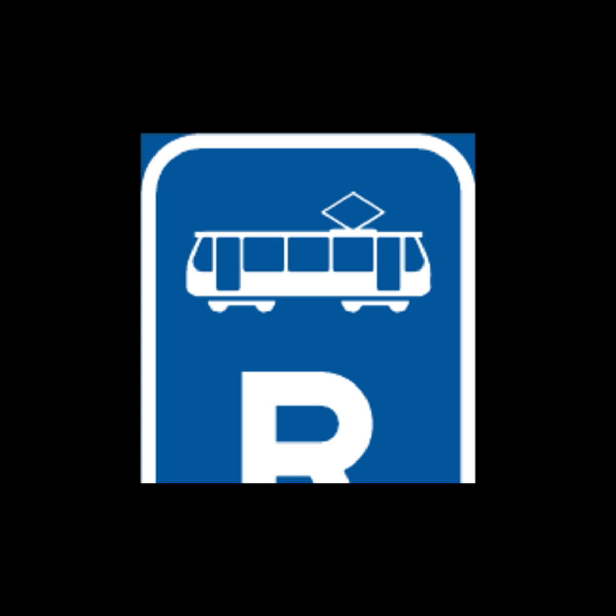 R338 – Reserved for Trams Sign