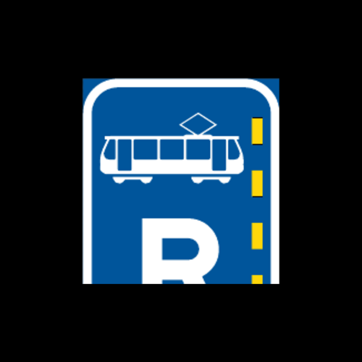 R339 – Reserved Lane for Trams Sign
