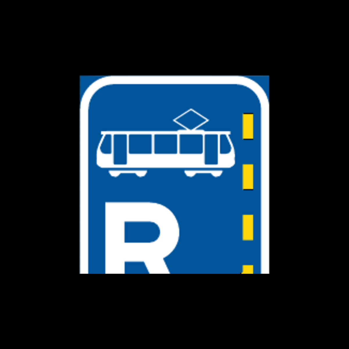 R340 – Start of Reserved Lane for Trams Sign