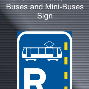 R340 Start of Reserved Lane for Trams Sign